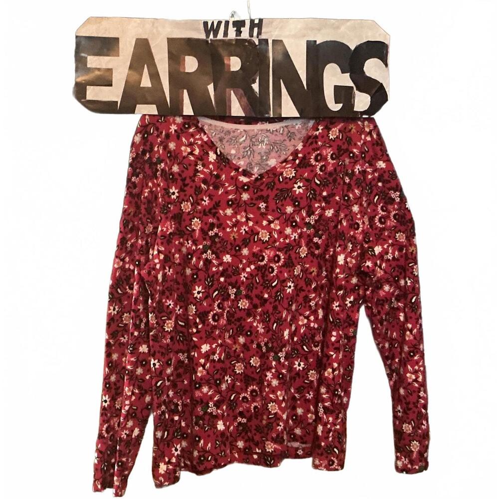 XL Crimson Top & Flower Earrings o3116